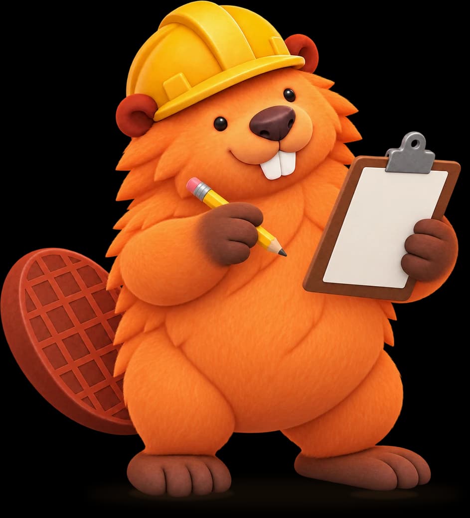 Patchy ticking items off a checklist on his clipboard