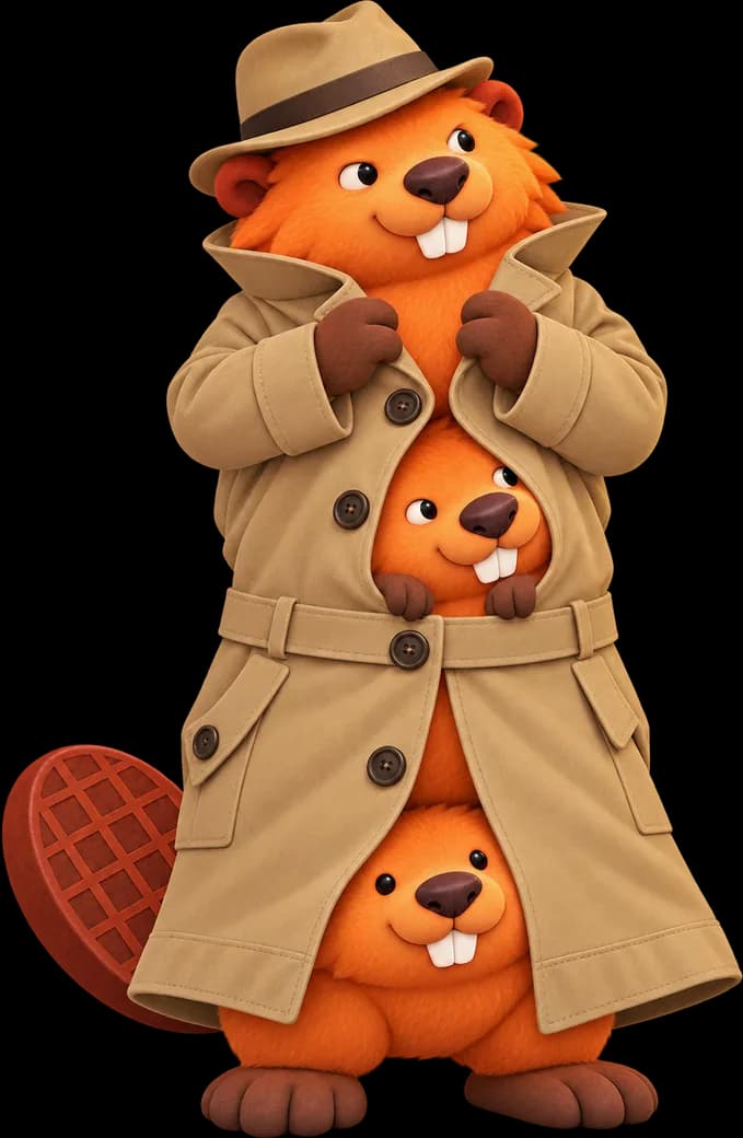 Three Patchys stacked in one trench coat